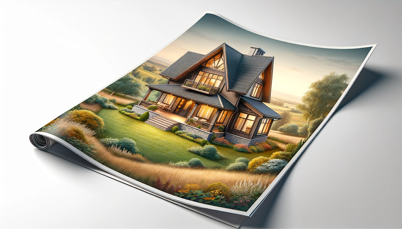 Album page with a picture of a house