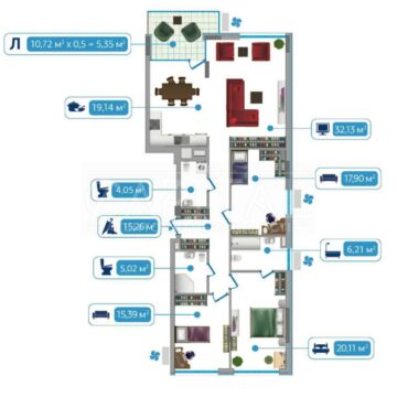 3-room apartment for sale on Osokorska Street 7.1